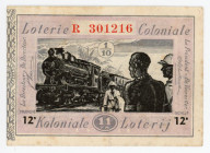 Belgian Congo Colonial Lottery Ticket 11 Francs 1948
Series 12; # R 301216; XF