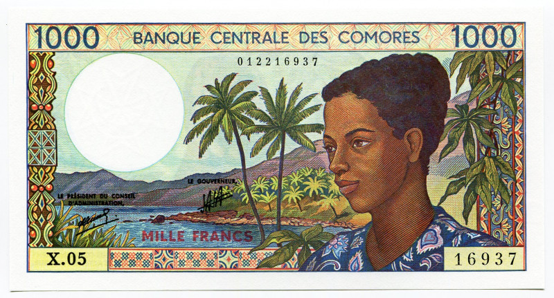 Comoros 1000 Francs 1994 (ND)
P# 11b, N# 240811; # X.05 16937; UNC