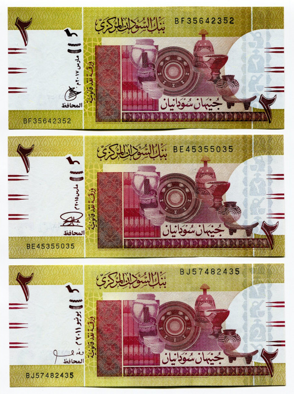 Sudan 3 x 2 Pounds 2011 - 2017
P# 71, N# 203013; UNC