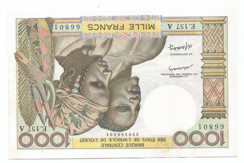 West African States Ivory Coast 1000 Francs 1959 - 1981 (ND) A
P# 103Al, N# 210...