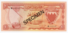 Bahrain 1 Dinar 1964 Specimen
P# 4s, N# 217019; # 004113; UNC