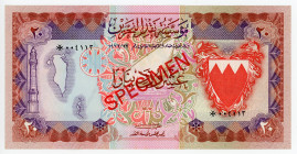 Bahrain 20 Dinars 1973 Specimen
P# 10s, N# 277764; # 004113; UNC