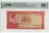 Jordan 5 Dinars 1959 (ND) PMG 65
P# 15b, N# 212803; # KA297586
