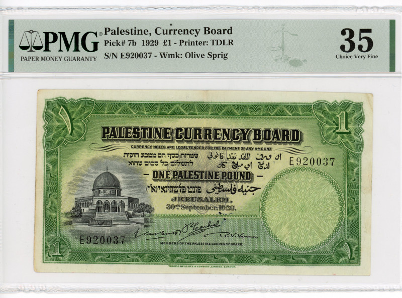 Palestine 1 Pound 1929 PMG 35
P# 7b; # E920037