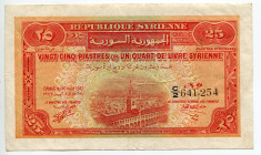 Syria 25 Piastres 1942
P# 51, N# 205960; # C/2 641,254; VF+/XF-