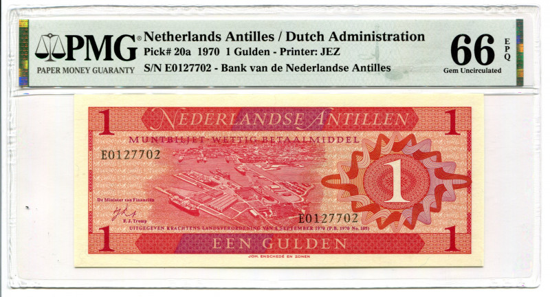 Netherlands Antilles 1 Gulden 1970 PMG 66
P# 20a, N# 207807; # E0127702