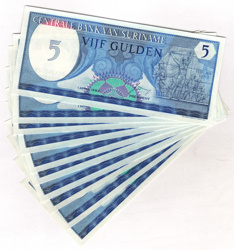 Suriname 10 x 5 Gulden 1982
P# 125, N# 211694; UNC