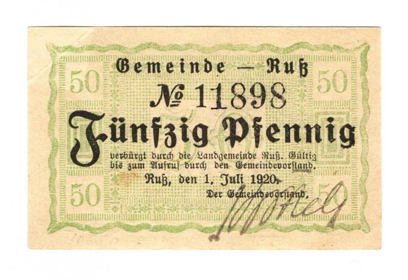 Germany - Weimar Republic East Prussia Rub 50 Pfennig 1920
N# 213117; # 11898; ...