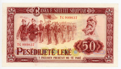 Albania 50 Leke 1976
P# 45a, N# 209647; # TG 999837; AUNC