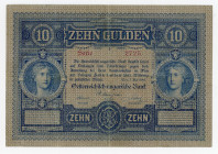 Austria 10 Gulden 1880
P# 1, N# 217791; # 2725 044435; VF