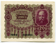 Austria 20 Kronen 1922
P# 76, N# 206769; # 1004 336333;
