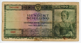 Austria 100 Schilling 1947
P# 124, N# 231178; #749418; F