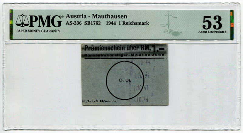 Austria Mauthausen 1 Reichsmark 1944 PMG 53
POW Money