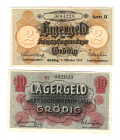 Austria - Hungary Grodig Lager Notes WWI 10 Heller 2 Kronen 1915
# 002629; # 04228; XF
