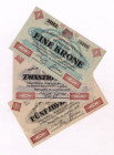 Austria - Hungary Somorja Lager Notes WWI 20-50 Heller 1 Korona 1916 3 Pieces
UNC-