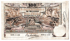 Belgium 100 Francs 1914
P# 71, N# 216390; #16233142; VF