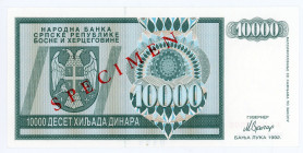 Bosnia & Herzegovina 10000 Dinara 1992 Specimen
P# 139s, N# 211333; # AA0000000; UNC