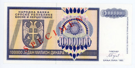 Bosnia & Herzegovina 1000000 Dinara 1993 Specimen
P# 142s, N# 211329; # AA0000000; UNC