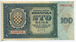 Croatia 100 Kuna 1941
P# 2a, N# 206356; # O2445708; UNC
