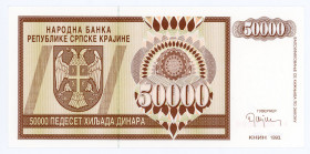 Croatia 50000 Dinara 1993 Specimen
P# R8s, N# 209388; # AA0000000; UNC