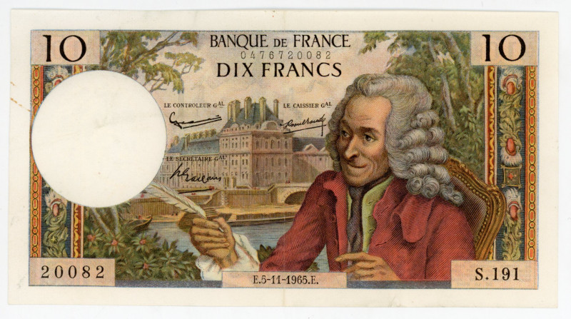 France 10 Francs 1965
P# 147a, N# 202853, Fay# 62; # 20082 S.191; XF