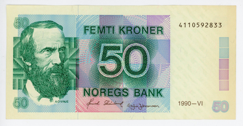 Norway 50 Kroner 1990
P# 42e, N# 207606; #4110592833; UNC