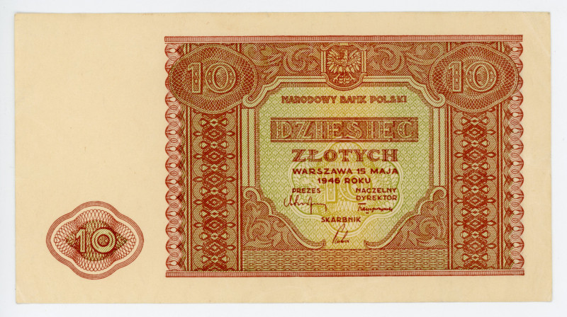 Poland 10 Zlotych 1946
P# 126, N# 213417; XF