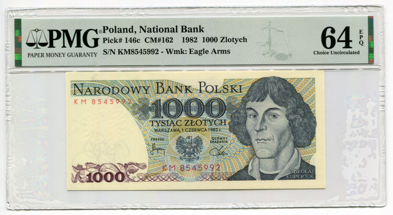 Poland 1000 Zlotych 1982 PMG 64
P# 146c, N# 204492; # KM8545992