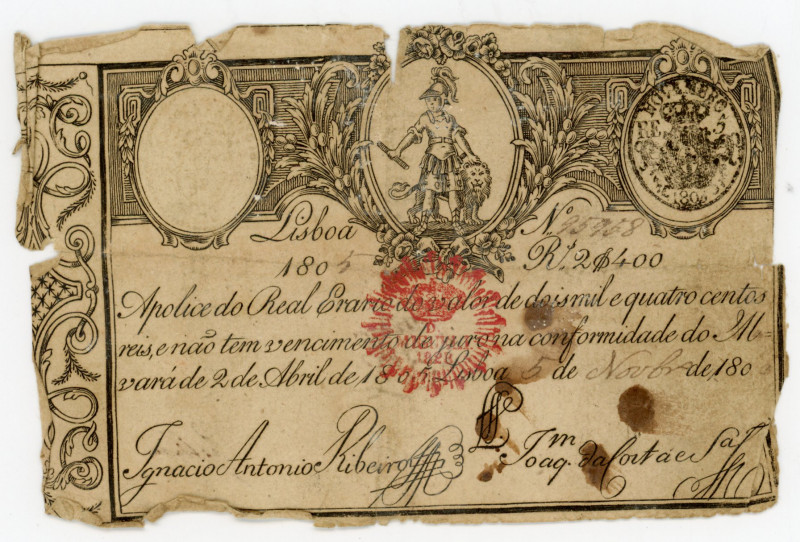 Portugal 2400 Reis 1805 (1828)
P# 35; # 95958; VG