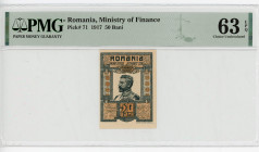 Romania 50 Bani 1917 PMG 63
P# 71, TBB# B109, N# 210021; XF