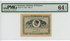 Romania 100 Lei 1945 PMG 64
P# 78, N# 201757