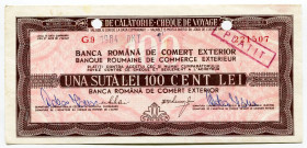 Romania 100 lei 1984
# 221507; Cec de calatorie-cheque de voyage; UNC-