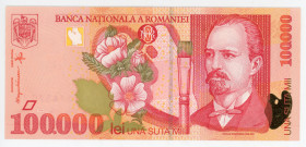 Romania 100000 Lei 1998
P# 110, N# 202791; # 001B4457999; UNC