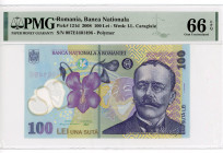 Romania 100 Lei 2008 PMG 66
P# 121в, N# 202154; # 087E4401496