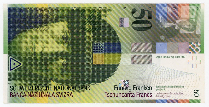 Switzerland 50 Francs 1994
P# 70a.66, N# 203288; # 94L1304518; XF-AUNC