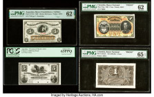 Argentina & Colombia Group Lot of 4 Examples Proofs (3)/Remainder PCGS Choice New 63PPQ; PMG Gem Uncirculated 65 EPQ; Uncirculated 62 EPQ; Uncirculate...