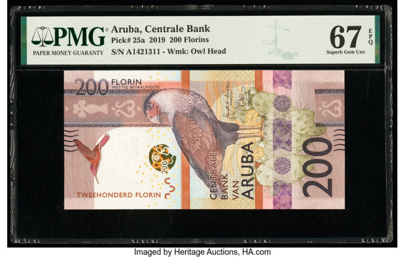 Aruba Centrale Bank 200 Florins 1.1.2019 Pick 25a PMG Superb Gem Unc 67 EPQ. 

H...