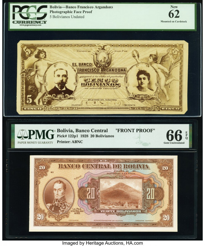 Bolivia Banco Francisco Argandona; 5; 20 Bolivianos ND; 20.7.1928 Pick UNL; 122p...