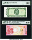 Burma Peoples Bank 5 Kyats ND (1965) Pick 53 PMG Superb Gem Unc 69 EPQ; Macau Banco Nacional Ultramarino 10 Patacas 1.1.2015 Pick 88 KNB4C PMG Superb ...