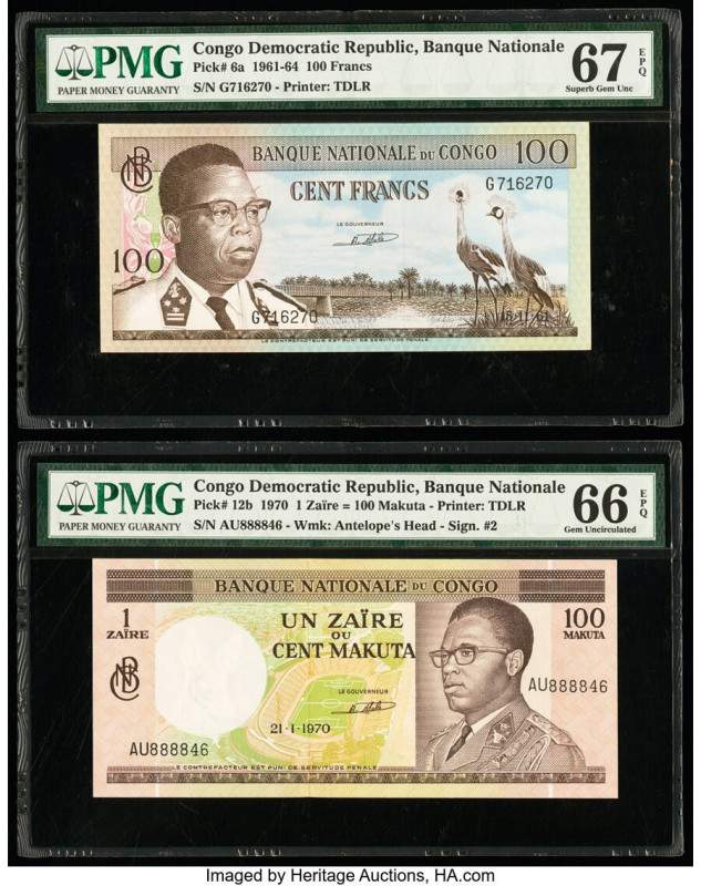 Congo Democratic Republic Banque Nationale du Congo 100 Francs; 1 Zaire = 100 Ma...