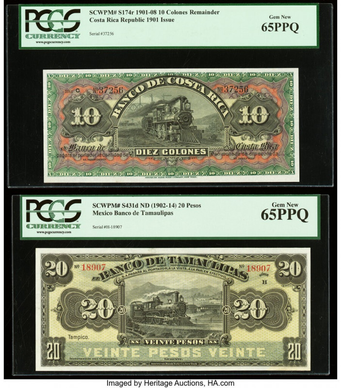 Costa Rica Banco de Costa Rica 10 Colones ND (1901-08) Pick S174r Remainder PCGS...