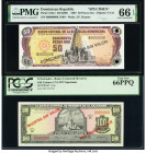 Dominican Republic Banco Central de la Republica Dominicana 50 Pesos Oro 1997 Pick 155s1 Specimen PMG Gem Uncirulated 66 EPQ; El Salvador Banco Centra...