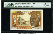 Equatorial African States Banque Centrale des Etats de l'Afrique Equatoriale 100 Francs ND (1963) Pick 3b PMG Choice Uncirculated 64. 

HID09801242017...