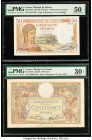France Group Lot of 7 Examples PMG Choice About Unc 58 EPQ; About Uncirculated 55 EPQ; About Uncirculated 55; About Uncirculated 50; Very Fine 30 Net;...