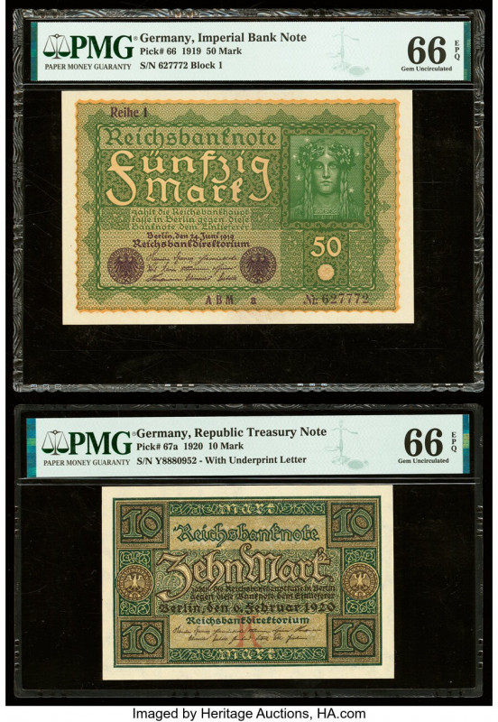 Germany Group Lot of 4 Examples PMG Gem Uncirculated 66 EPQ (4). A roulette punc...