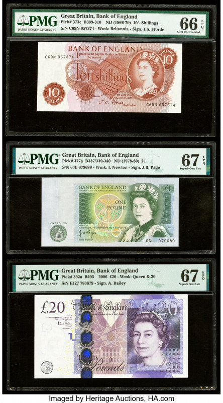 Great Britain, Guernsey & Isle of Man Group Lot of 5 Examples PMG Superb Gem Unc...