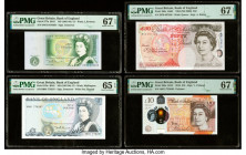 Great Britain Bank of England 1; 5; 50; 10 Pounds ND (1981-2006) Pick 377b; 378e; 388c; 395a Four Examples PMG Superb Gem Unc 67 EPQ (3); Gem Uncircul...