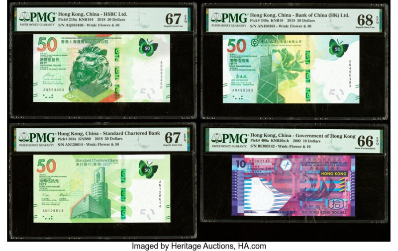 Hong Kong, Malaya & South Vietnam Group Lot of 7 Examples PMG Superb Gem Unc 68 ...