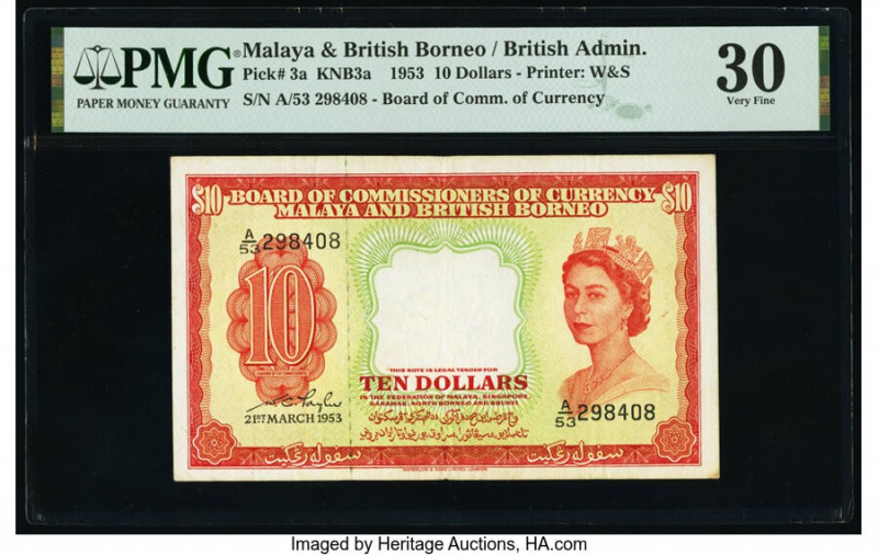 Malaya and British Borneo Board of Commissioners of Currency 10 Dollars 21.3.195...