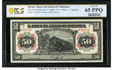 Mexico Banco del Estado de Chihuahua 50 Pesos 12.12.1913 Pick S135a M98a PCGS Banknote Gem UNC 65 PPQ. 

HID09801242017

© 2022 Heritage Auctions | Al...